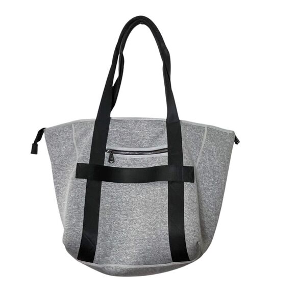 Aimee Kestenberg Capri Tote Bag Large Gray Black Neoprene Travel Shoulder Zip - Picture 1 of 12